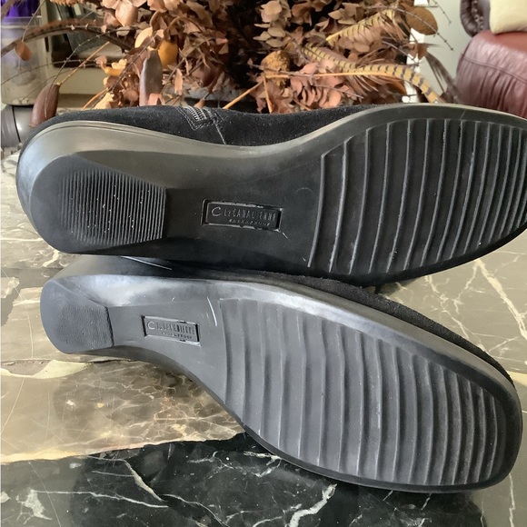 Lacanadienne black suede low wedge heel boots size 8 - Picture 4 of 10